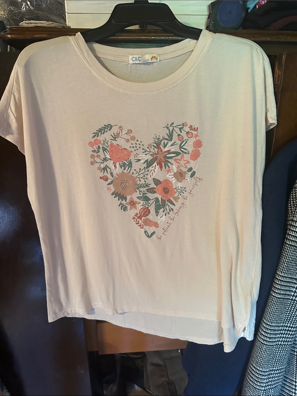 C.C Cream Floral Heart Graphic Tee